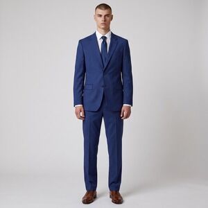 Theory Chambers New Tailor 2 Suit Mens 42R Blue Wool Stretch 2-Piece Luxury